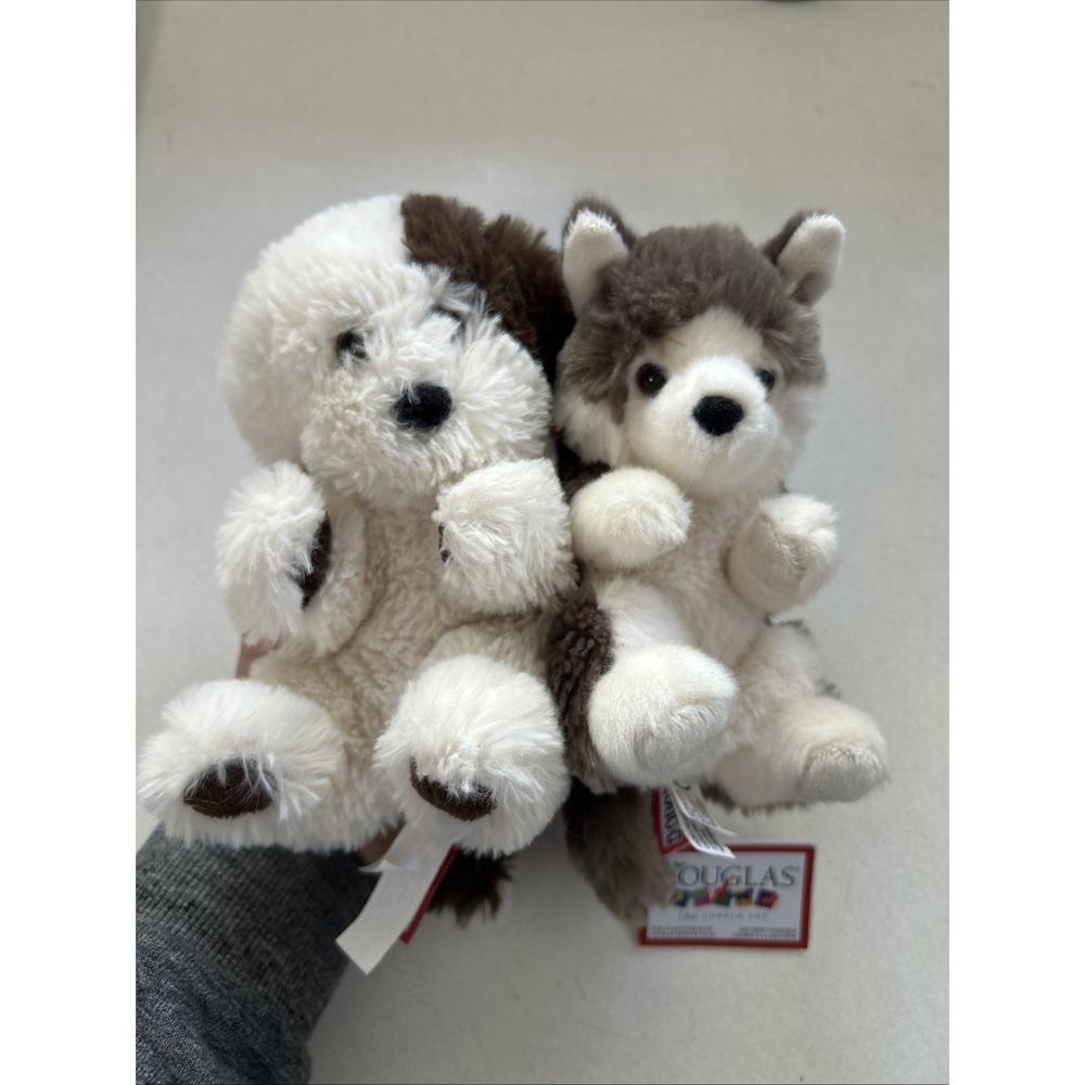 Douglas Cuddle Toys Gray Wolf & Puppy Lil' Baby Handful Plush Stuffed Animal Toy